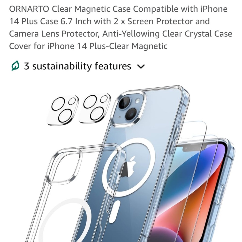 🆕 iPHONE 14 Max Clear Magnetic Case (6.7”)